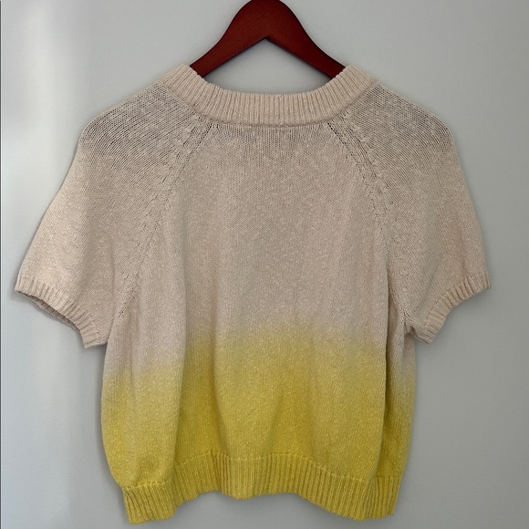 Madewell Cream and Soft Yellow Ombre Knit Style #AM300 Cropped Top Size S - Picture 4 of 16